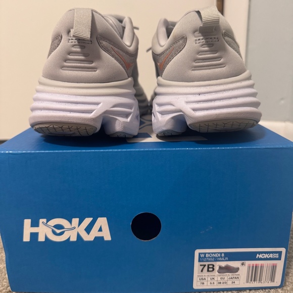 Hoka Women's Gray and Pink Running Shoes - Picture 3 of 3